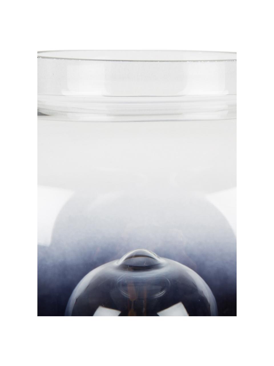 Kleine Dimmbare Nachttischlampe Moody aus Glas, Lampenschirm: Glas, Dekor: Messing, Schwarz, Transparent, Messing, Ø 20 x H 30 cm