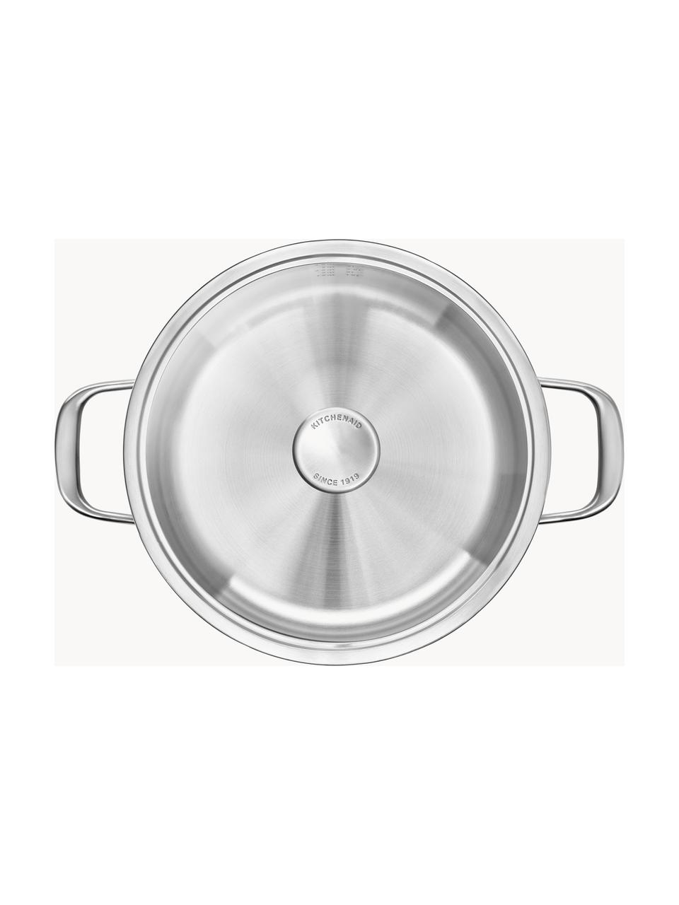 Kookset KitchenAid met 3 lagen, 7-delig, Deksel: glas, Zilverkleurig, 7-delige set met verschillende formaten