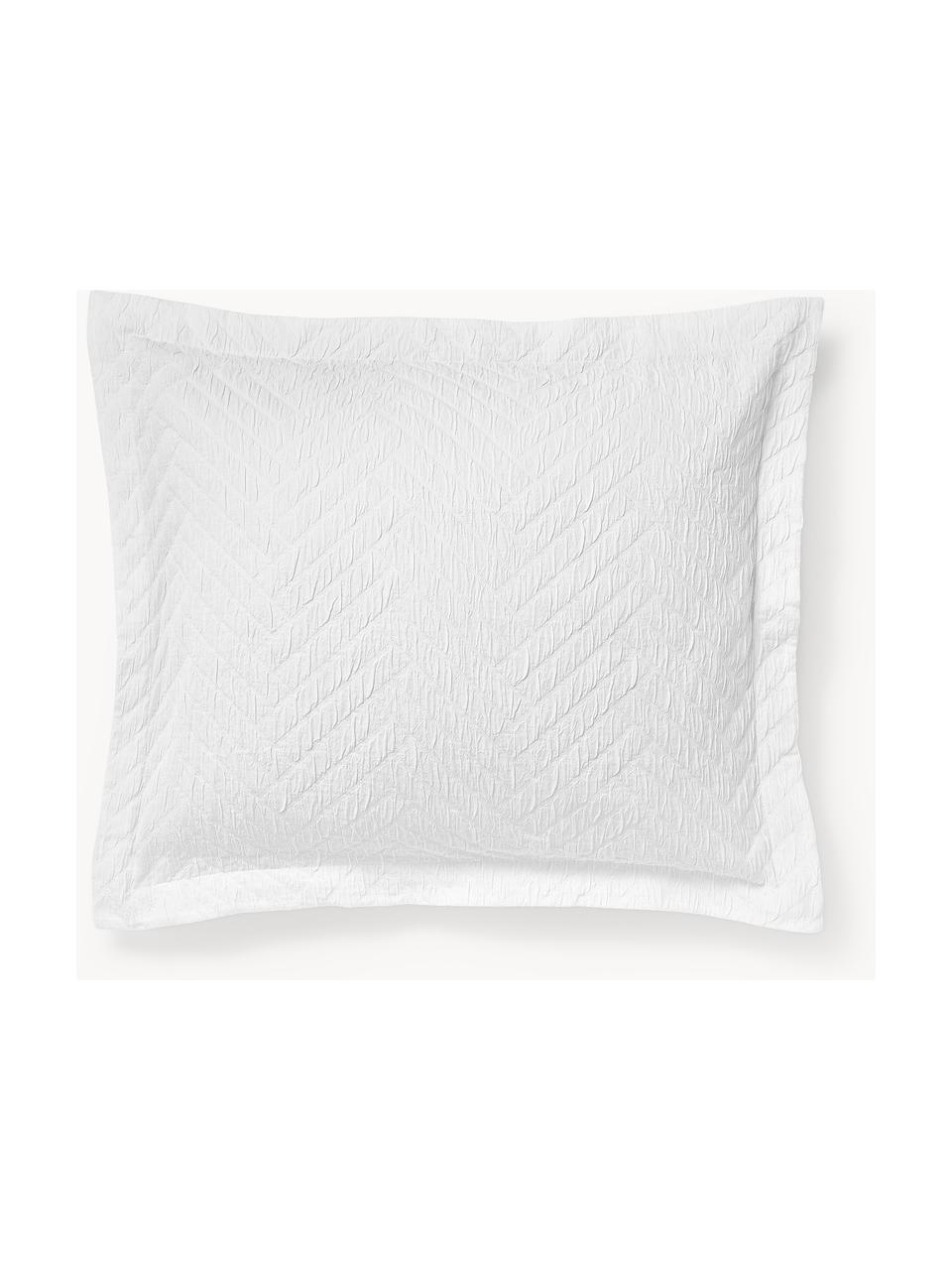 Poszewka na poduszkę z bawełny z lamówką Jonie, Biały, S 40 x D 80 cm