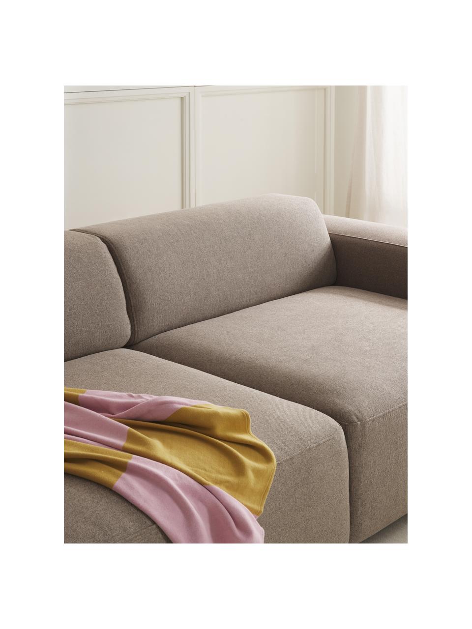 Divano 3 posti Melva, Rivestimento: 100% poliestre Con 55.000, Struttura: legno di pino massiccio, , Piedini: plastica, Tessuto marrone, Larg. 238 x Prof. 101 cm