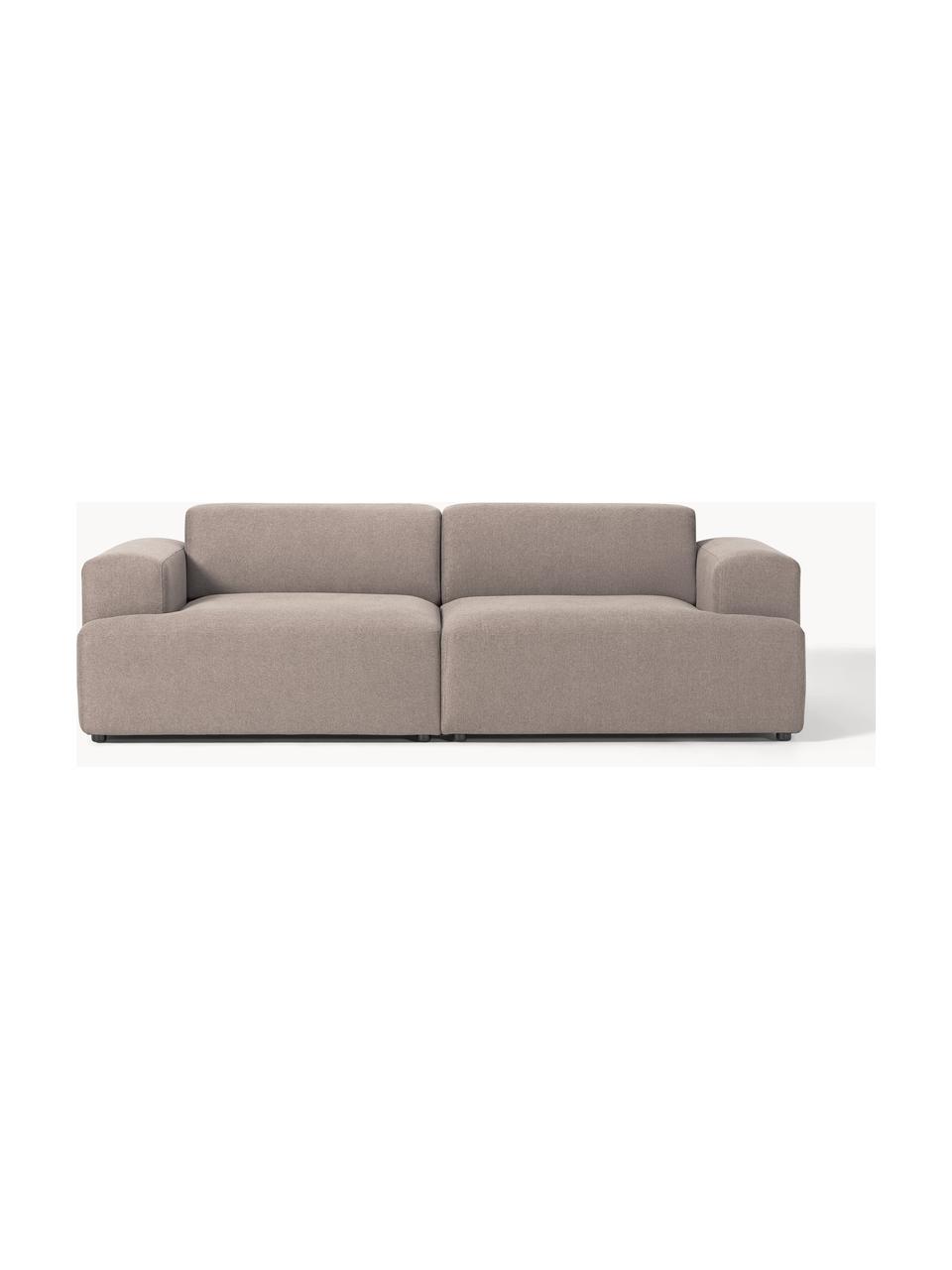 Sofa Melva (3-osobowa), Tapicerka: 100% poliester Dzięki tka, Stelaż: lite drewno sosnowe, cert, Nogi: tworzywo sztuczne, Taupe tkanina, S 238 x G 101 cm