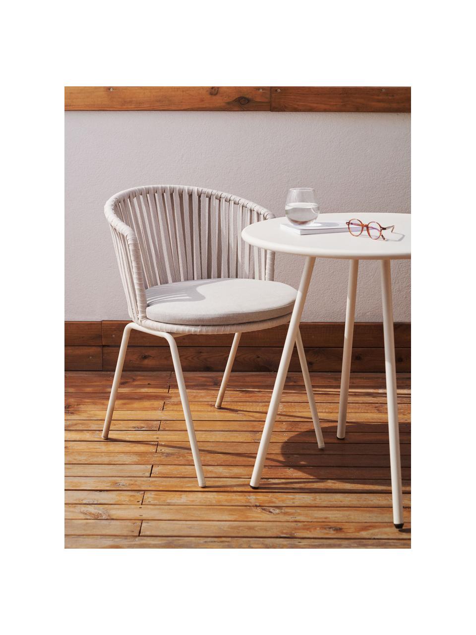 Záhradná stolička s opierkami Saconca, Svetlosivá, svetlobéžová, Š 59 x H 56 cm