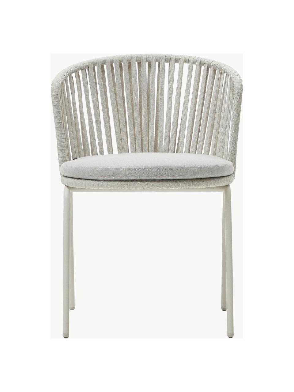 Zahradní židle s područkami Saconca, Světle šedá, světle béžová, Š 59 cm, H 56 cm