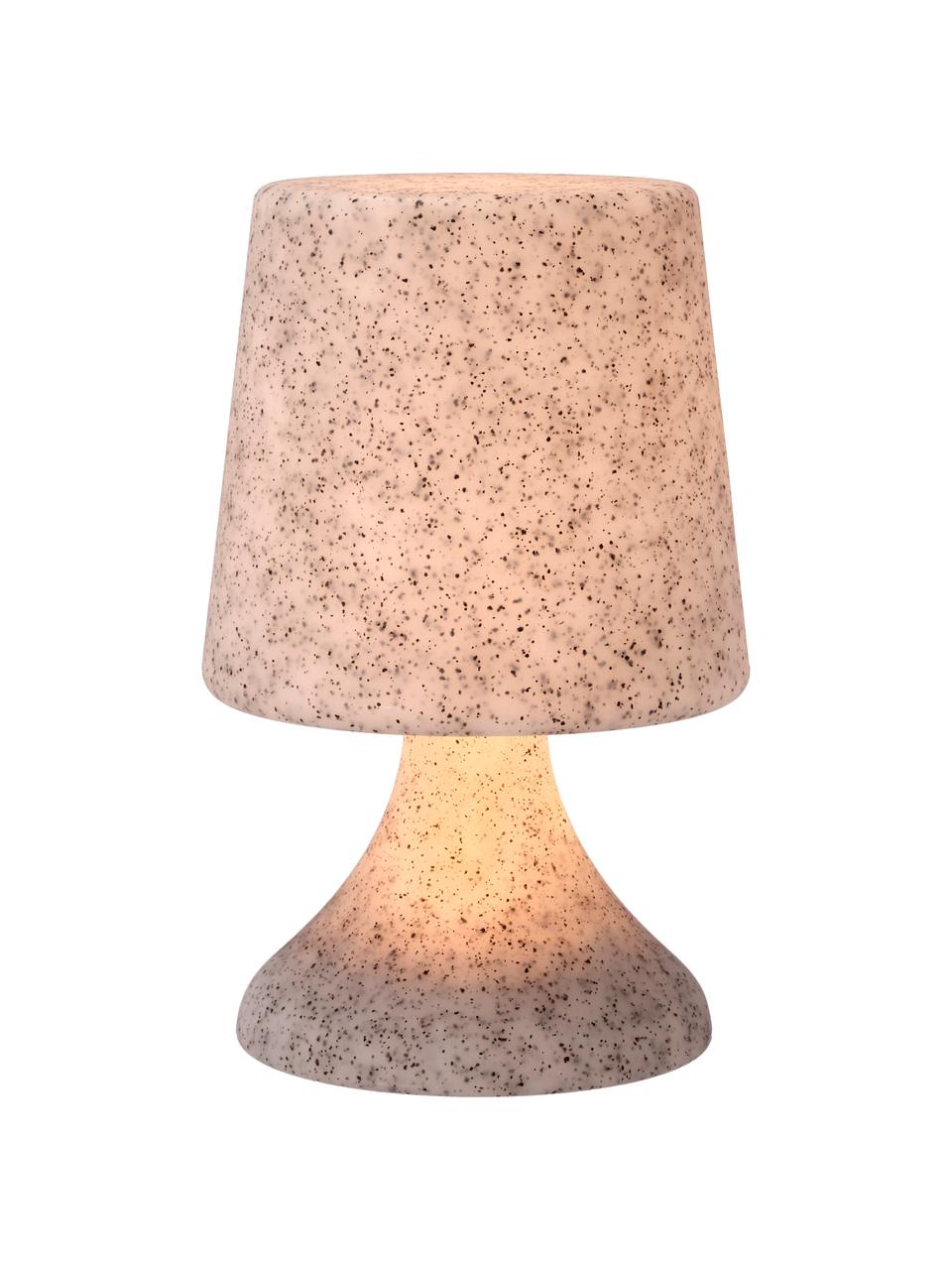 Přenosná stmívatelná venkovní stolní lampa s dálkovým ovládáním Midnat, Bílošedá, Ø 16 cm, V 26 cm