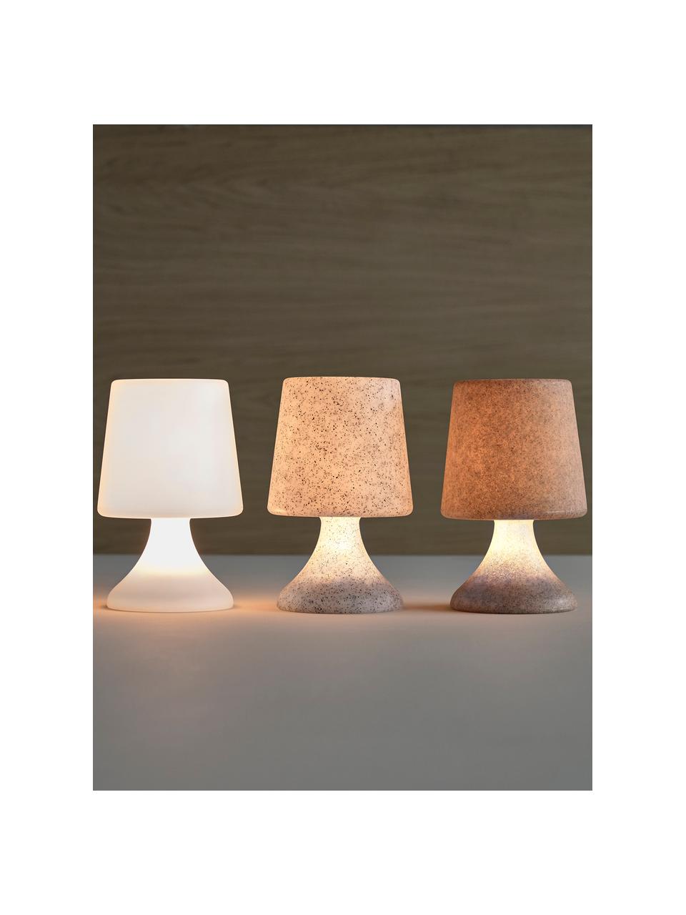Mobile Dimmbare LED-Aussentischlampe Midnat mit Fernbedienung, Lampenschirm: Kunststoff, Weiss-Grau, Ø 16 x H 26 cm