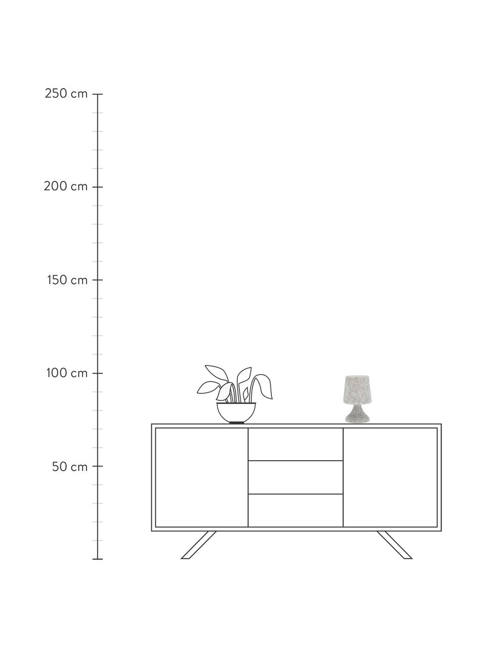 Lámpara de mesa para exterior regulable Midnat, portátil con mando a distancia, Pantalla: plástico, Blanco grisaceo, Ø 16 x Al 26 cm