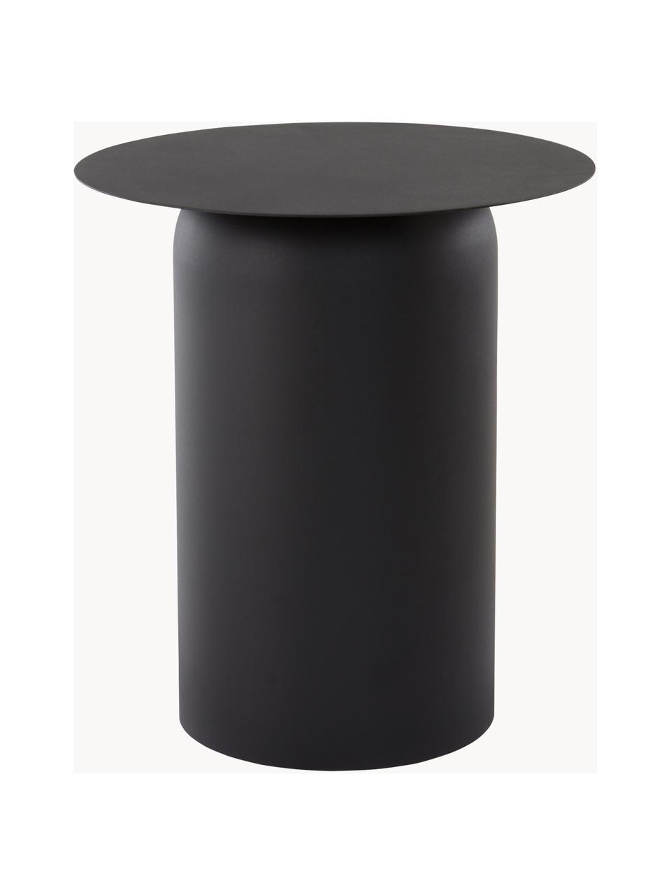 Table d'appoint ronde Zele, Fer, revêtement par poudre, Noir, Ø 46 x haut. 51 cm