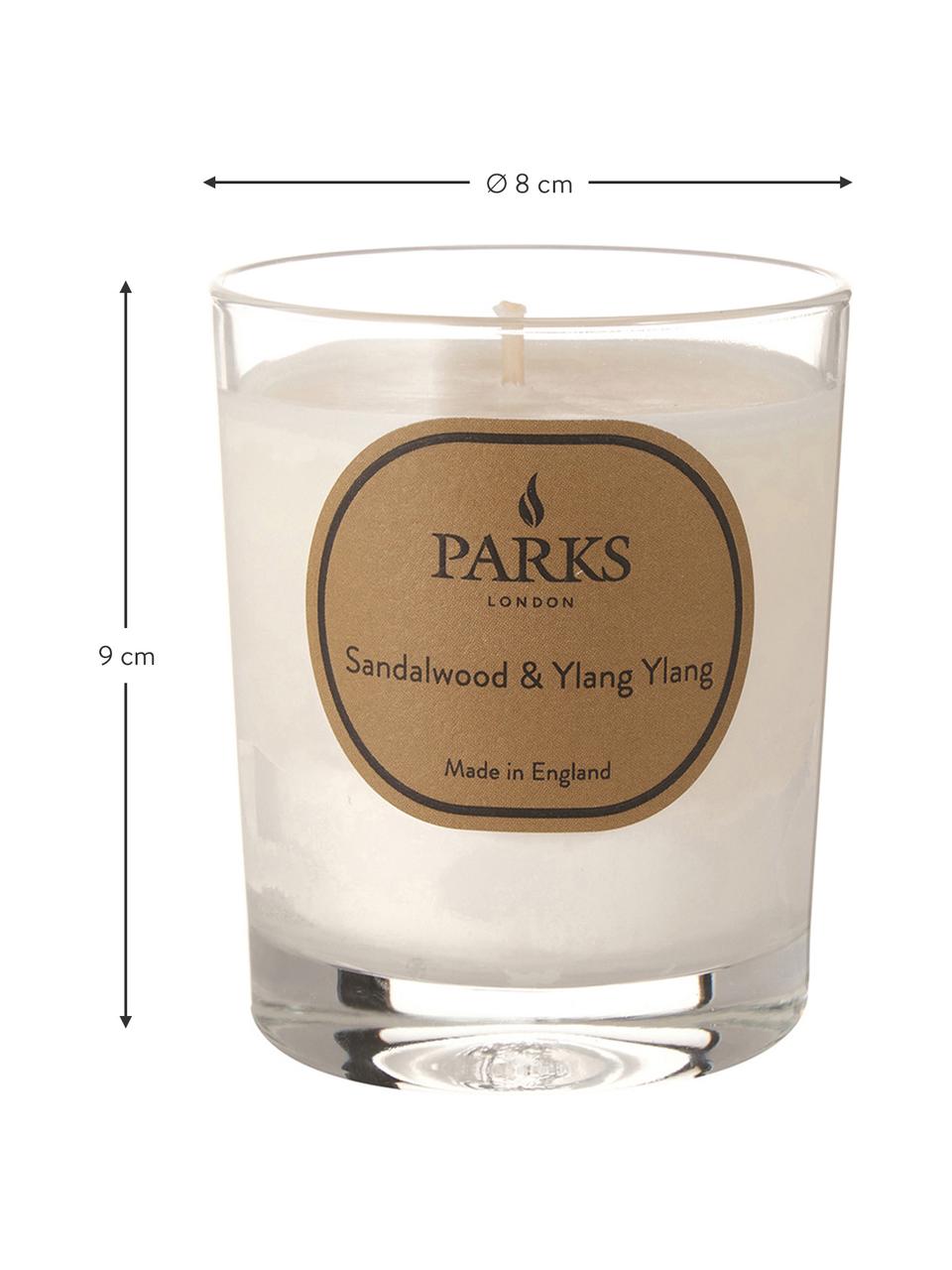 Duftkerze Aromatherapy (Sandelholz & Ylang Ylang), Behälter: Glas, Weiß, Transparent, Ø 8 x H 9 cm