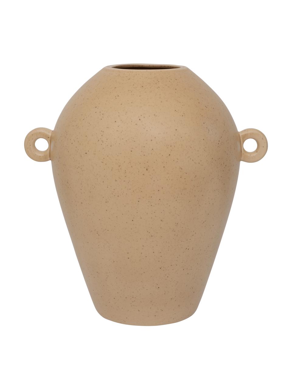 Handgefertigte Keramik-Vase Quiet in Beige, Keramik, Beige, B 29 x H 30 cm