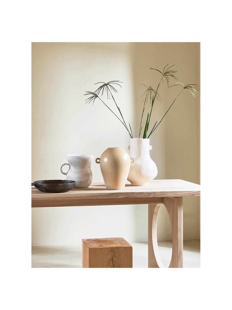 Ręcznie wykonany wazon z ceramiki Quiet, Ceramika, Beżowy, S 29 x W 30 cm