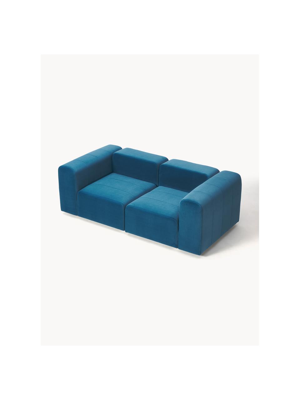 Samt-Modulares Sofa Lena (3-Sitzer), Bezug: Samt (100 % Polyester) De, Gestell: Kiefernholz, Schichtholz,, Samt Petrol, B 209 x T 106 cm