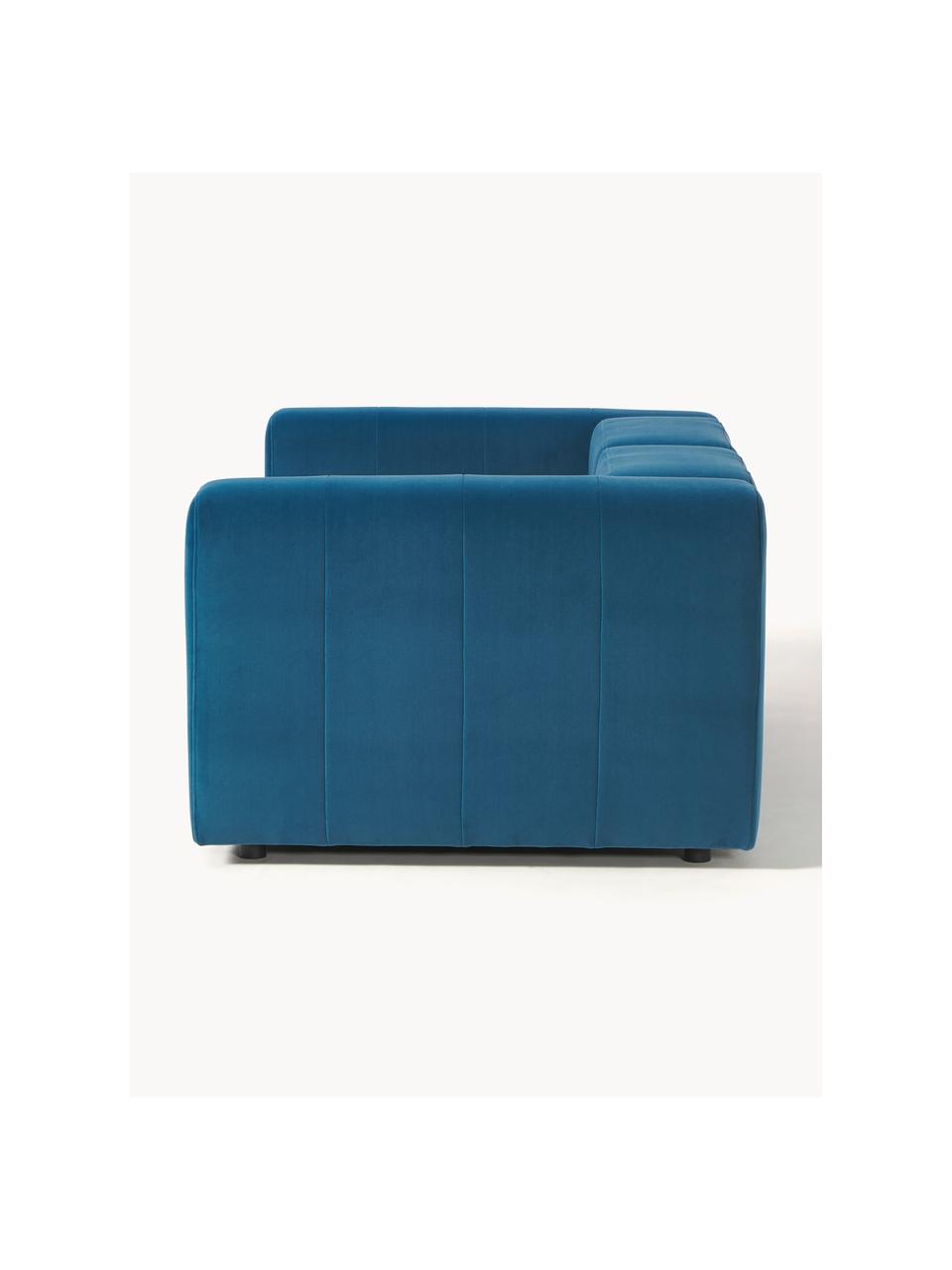 Samt-Modulares Sofa Lena (3-Sitzer), Bezug: Samt (100 % Polyester) De, Gestell: Kiefernholz, Schichtholz,, Samt Petrol, B 209 x T 106 cm