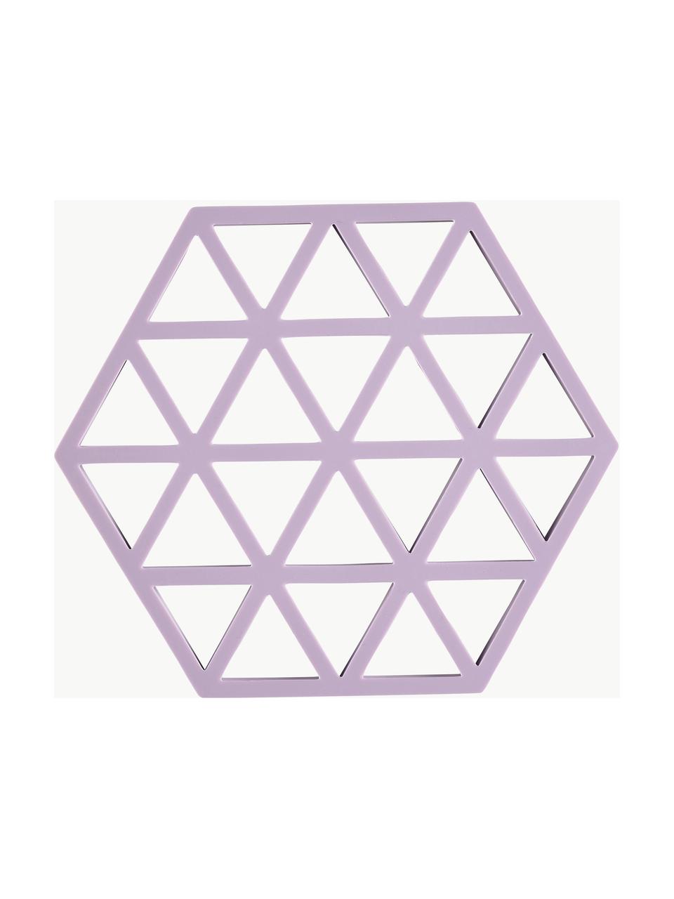Siliconen onderzetter Triangles, Siliconen, Lavendel, B 14 x L 16 cm, 1 stuks