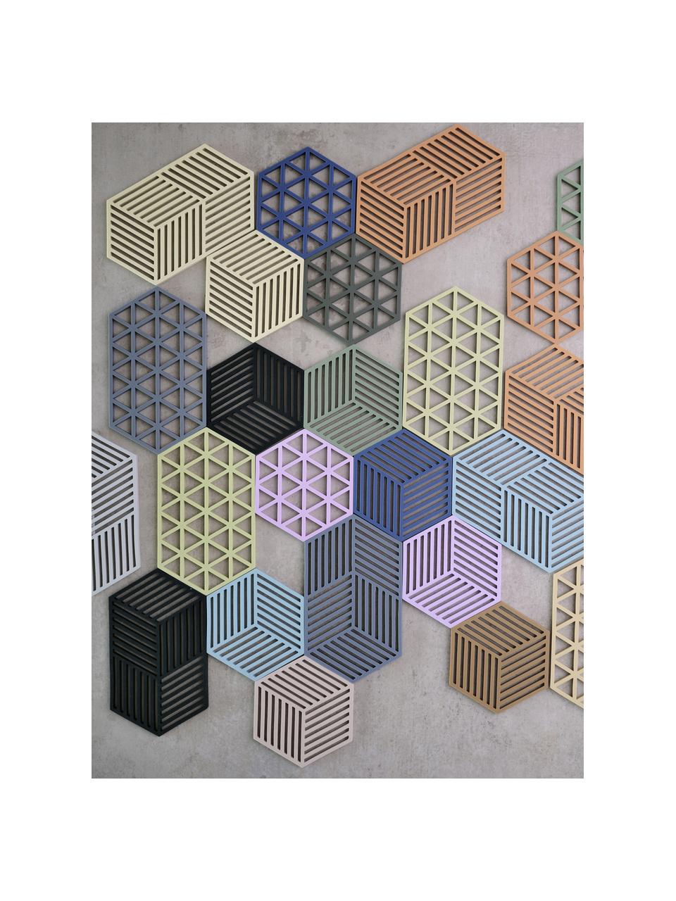 Siliconen onderzetter Triangles, Siliconen, Lavendel, B 14 x L 16 cm, 1 stuks