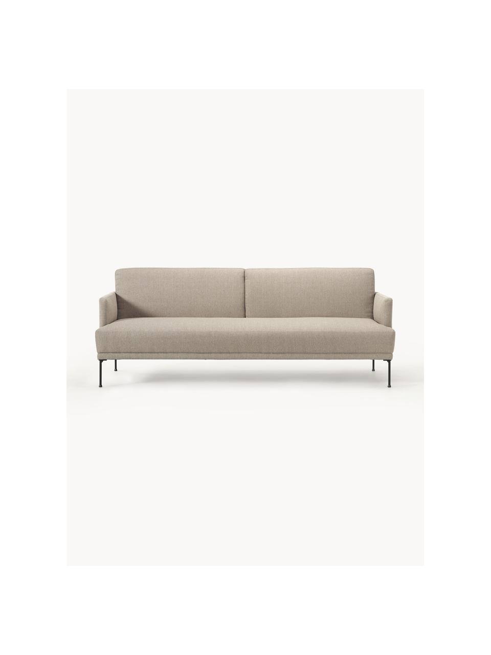 Schlafsofa Fluente (3-Sitzer), Bezug: 80 % Polyester, 20 % Rami, Gestell: Massives Kiefernholz, Webstoff Beige, B 220 x T 88 cm