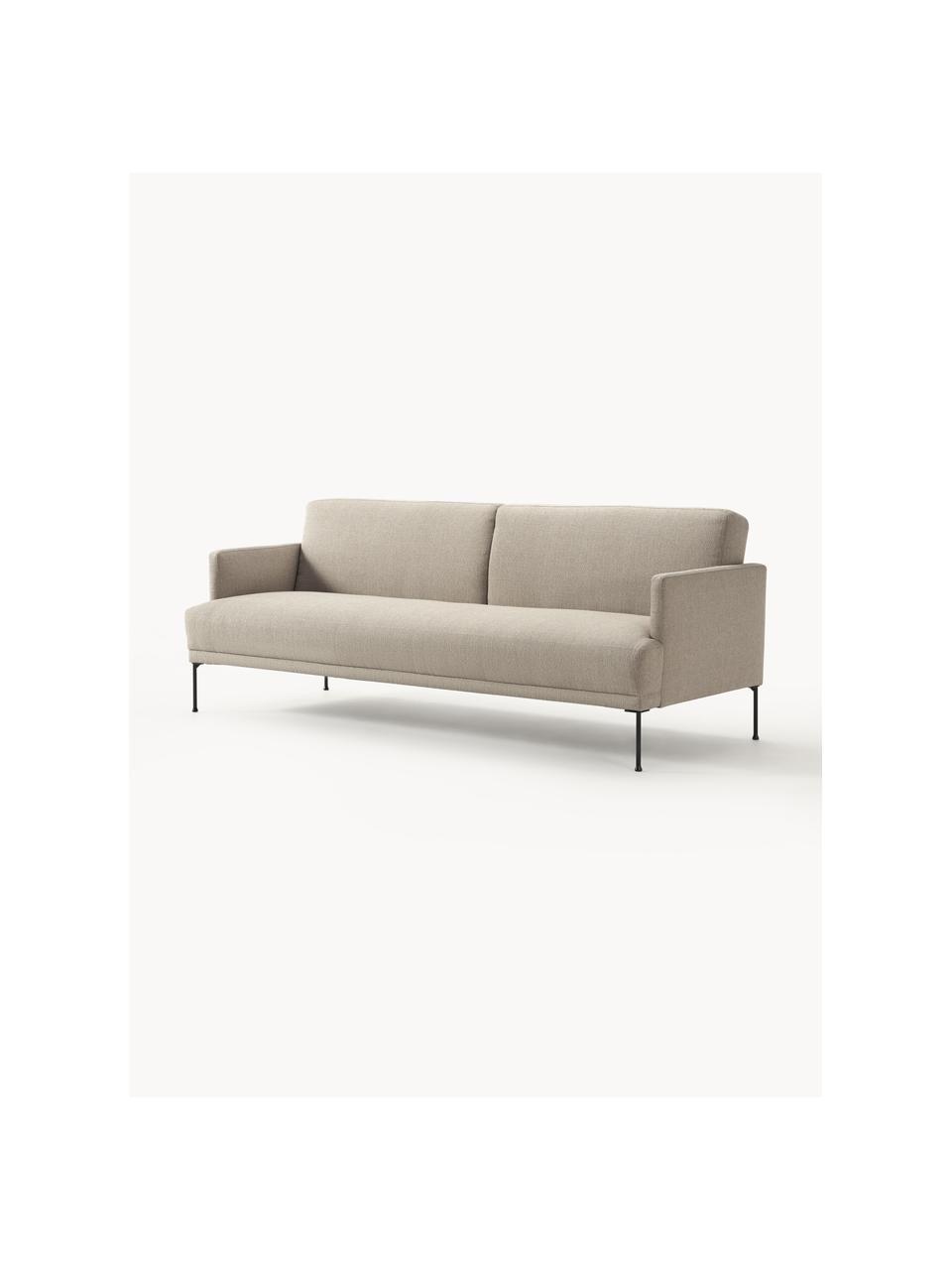 Schlafsofa Fluente (3-Sitzer), Bezug: 80 % Polyester, 20 % Rami, Gestell: Massives Kiefernholz, Webstoff Beige, B 220 x T 88 cm