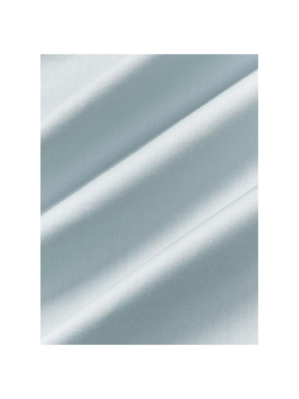 Funda nórdica de satén Comfort, Azul claro, Cama 90 cm (155 x 220 cm)