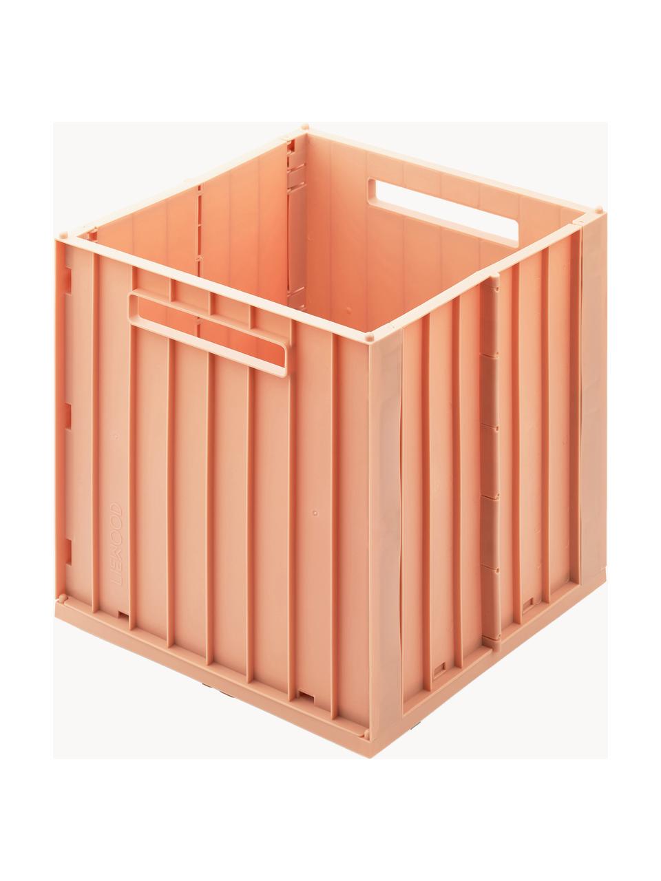 Aufbewahrungsbox Elijah mit Deckel, klappbar, 60 % recyceltes Kunststoff, 40 % Kunststoff, Peach, B 32 x T 31 cm
