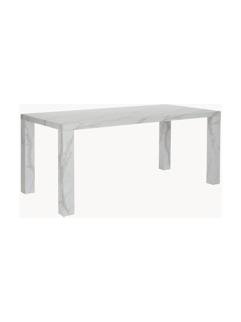 Mesa de comedor Carl, tablero en aspecto mármol, 180 x 90 cm, Tablero de fibras de densidad media (MDF), recubierto en melanina, Blanco mármol, An 180 x F 90 cm