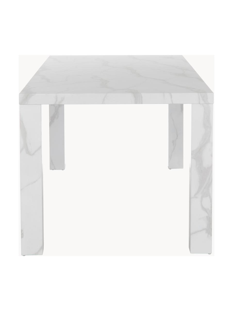 Mesa de comedor Carl, tablero en aspecto mármol, 180 x 90 cm, Tablero de fibras de densidad media (MDF), recubierto en melanina, Blanco mármol, An 180 x F 90 cm