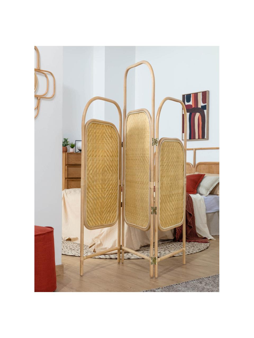 Parete divisoria in ratan Krysia, Rattan, Beige, Larg. 180 x Alt. 180 cm