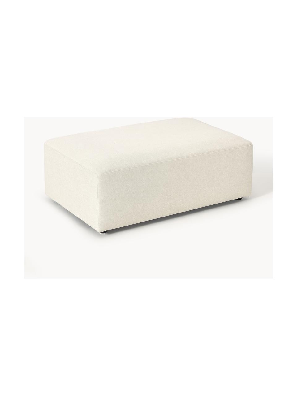 Pouf XL Melva, Tissu blanc cassé, larg. 116 x prof. 72 cm