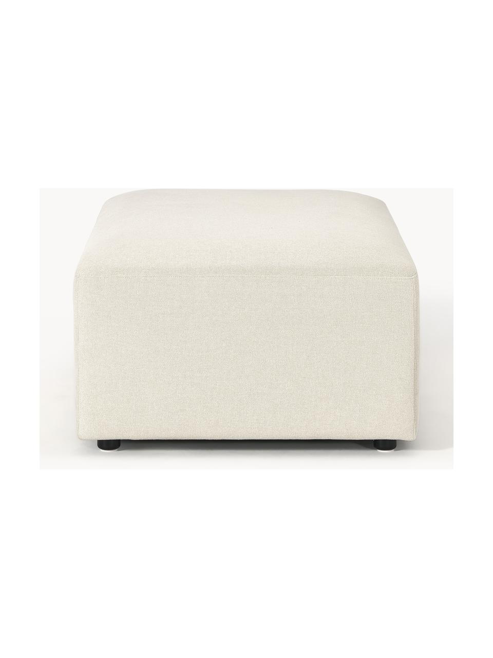 Pouf XL Melva, larg 116 x prof. 72 cm, Tissu blanc cassé, larg. 116 x prof. 72 cm