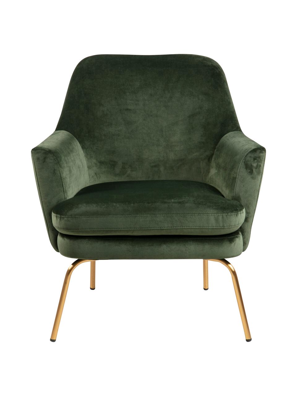 Fauteuil cocktail en velours vert Chisa, Velours vert forêt