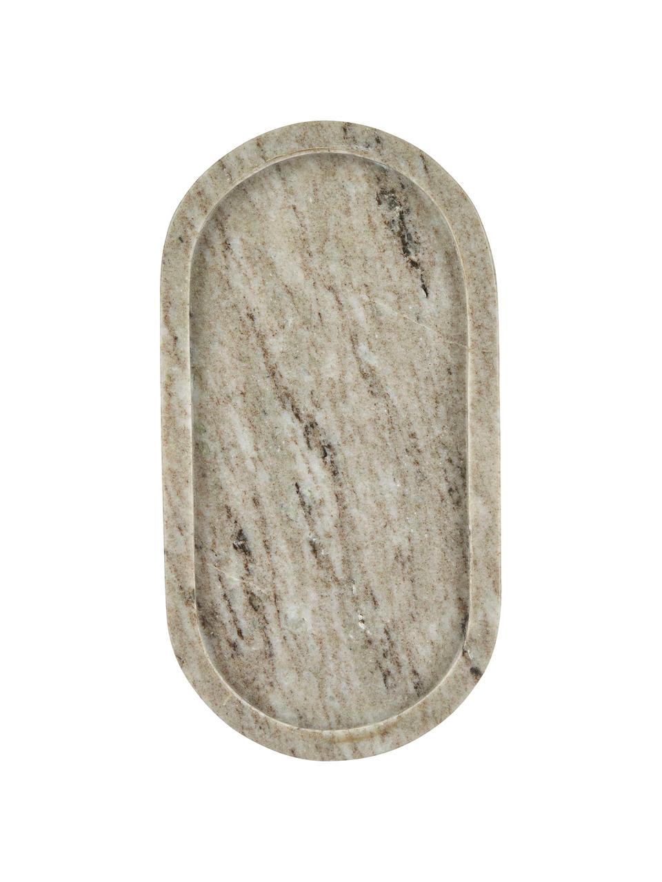 Dekorativní tác z mramoru Oval, Mramor, Béžová, mramorovaná, Š 28 cm, H 15 cm