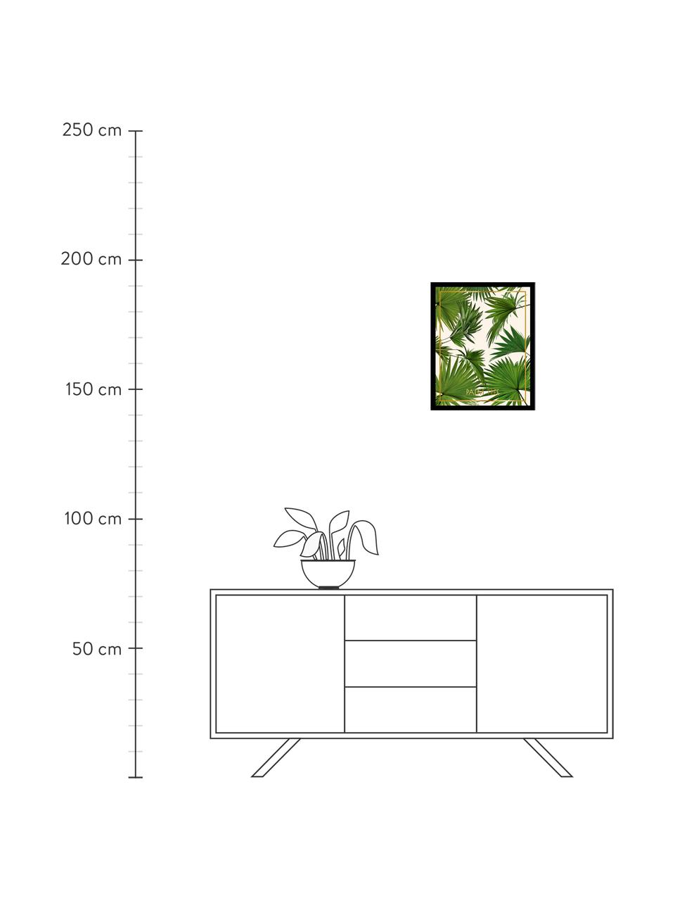 Oprawiony druk cyfrowy Palm Tree I, Stelaż: tworzywo sztuczne, szklan, Wielobarwny, S 30 x W 40 cm