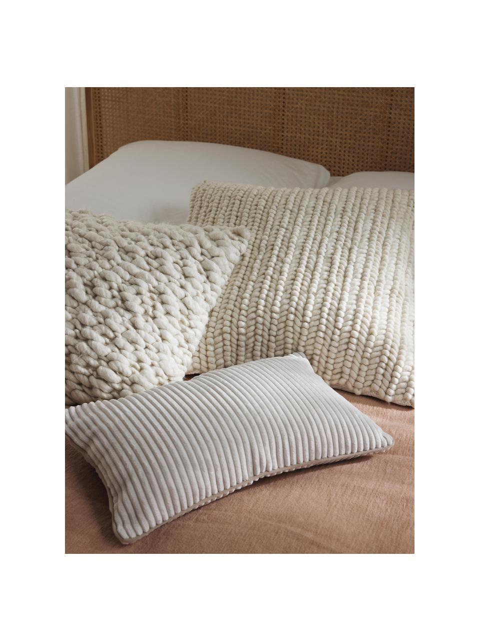 Housse de coussin en tricot Idra, Blanc crème, larg. 45 x long. 45 cm