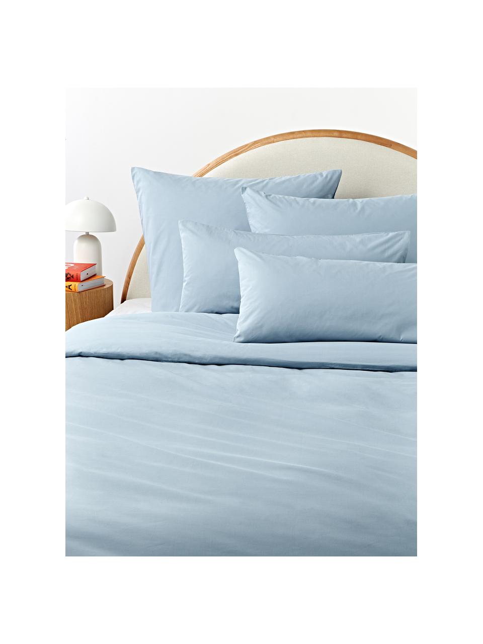 Funda nórdica de percal Elsie, Azul claro, Cama 90 cm (155 x 220 cm)