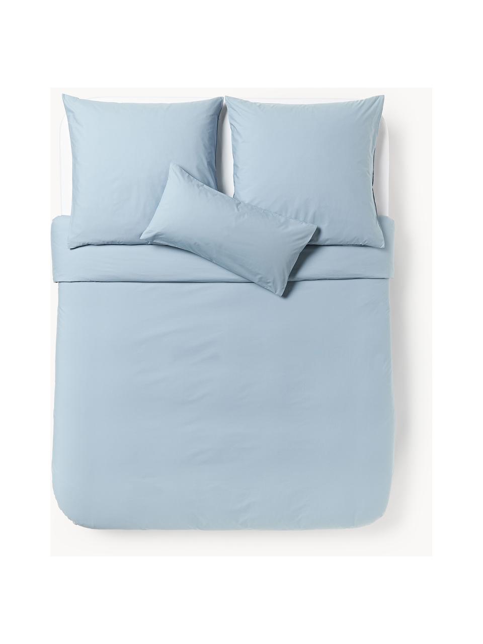 Funda nórdica de percal Elsie, Azul claro, Cama 90 cm (155 x 220 cm)