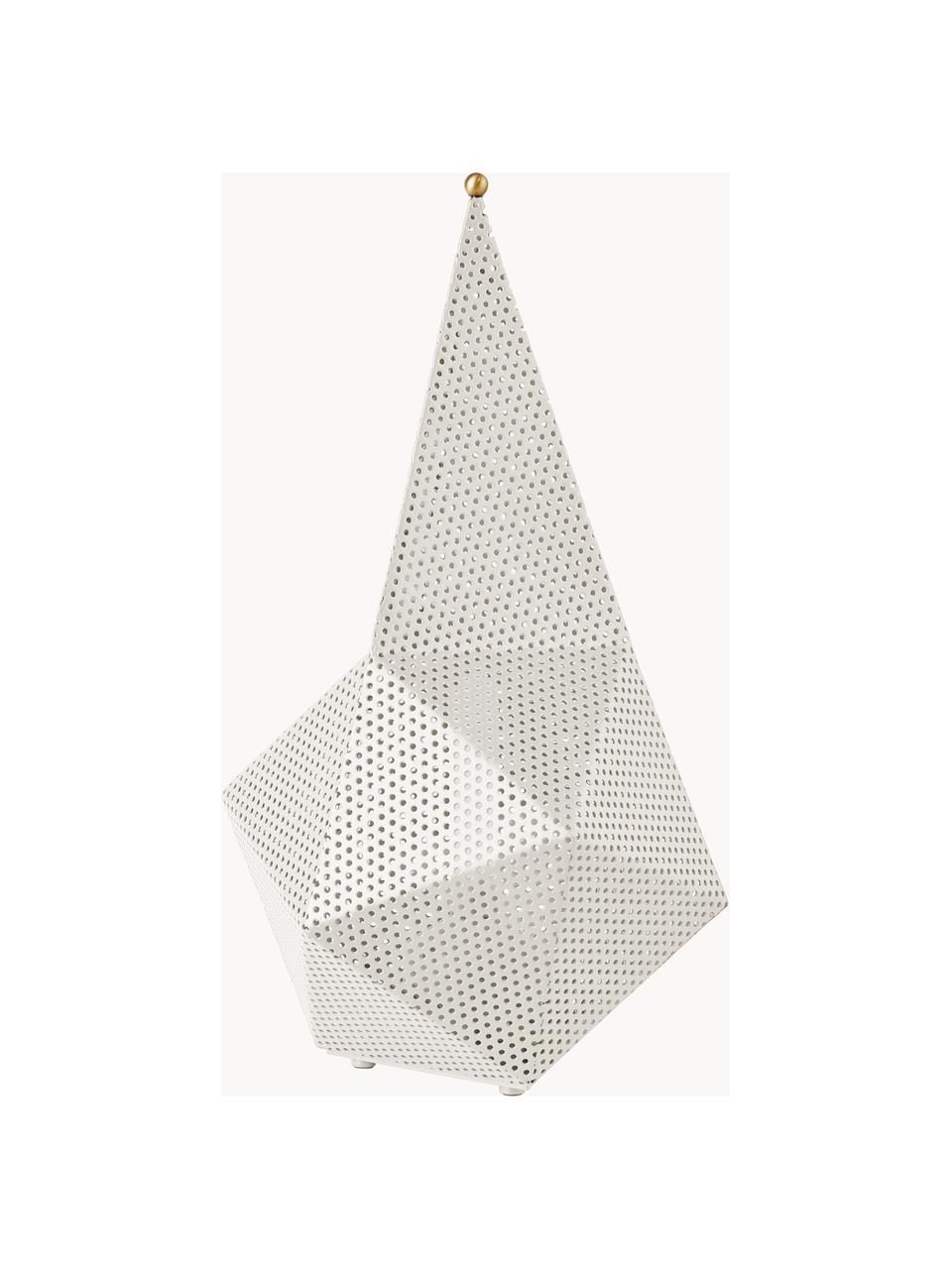 Lampada da tavolo portatile a LED con luce regolabile Baghdad, Acciaio inossidabile rivestito, Bianco latte, Larg. 20 x Alt. 36 cm