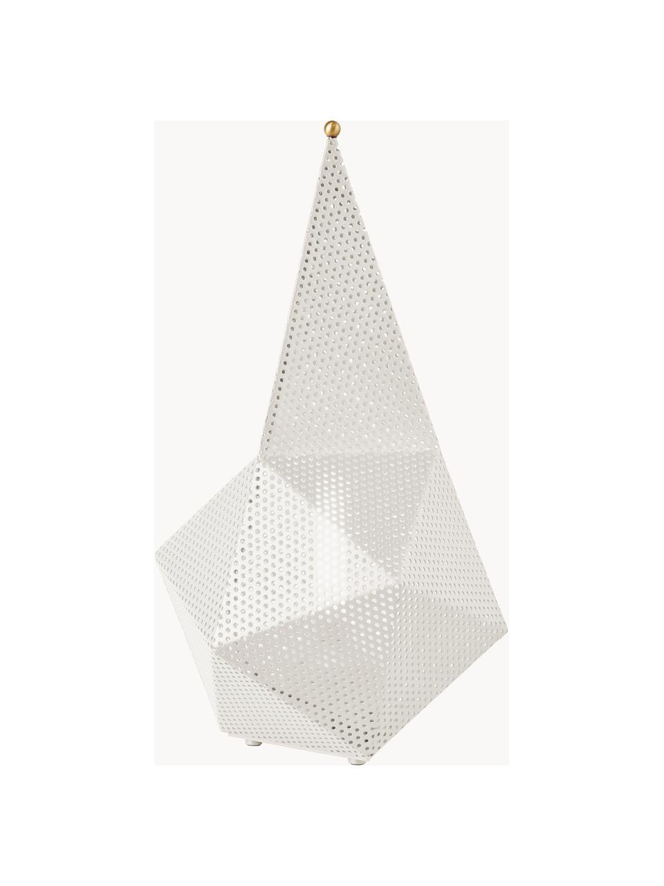 Lampada da tavolo portatile a LED con luce regolabile Baghdad, Acciaio inossidabile rivestito, Bianco latte, Larg. 20 x Alt. 36 cm