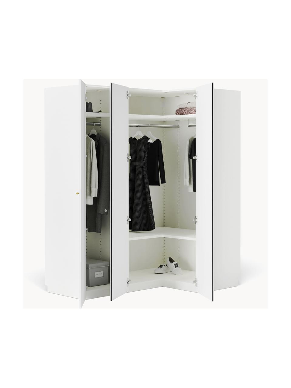 Armoire d'angle modulaire Charlotte, larg. 165 cm, plusieurs variantes, Blanc, Basic Interior : larg. 165 x haut. 200 cm, avec module d'angle