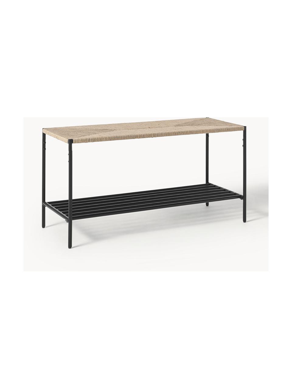 Banc June, Noir, beige, larg. 90 x haut. 46 cm