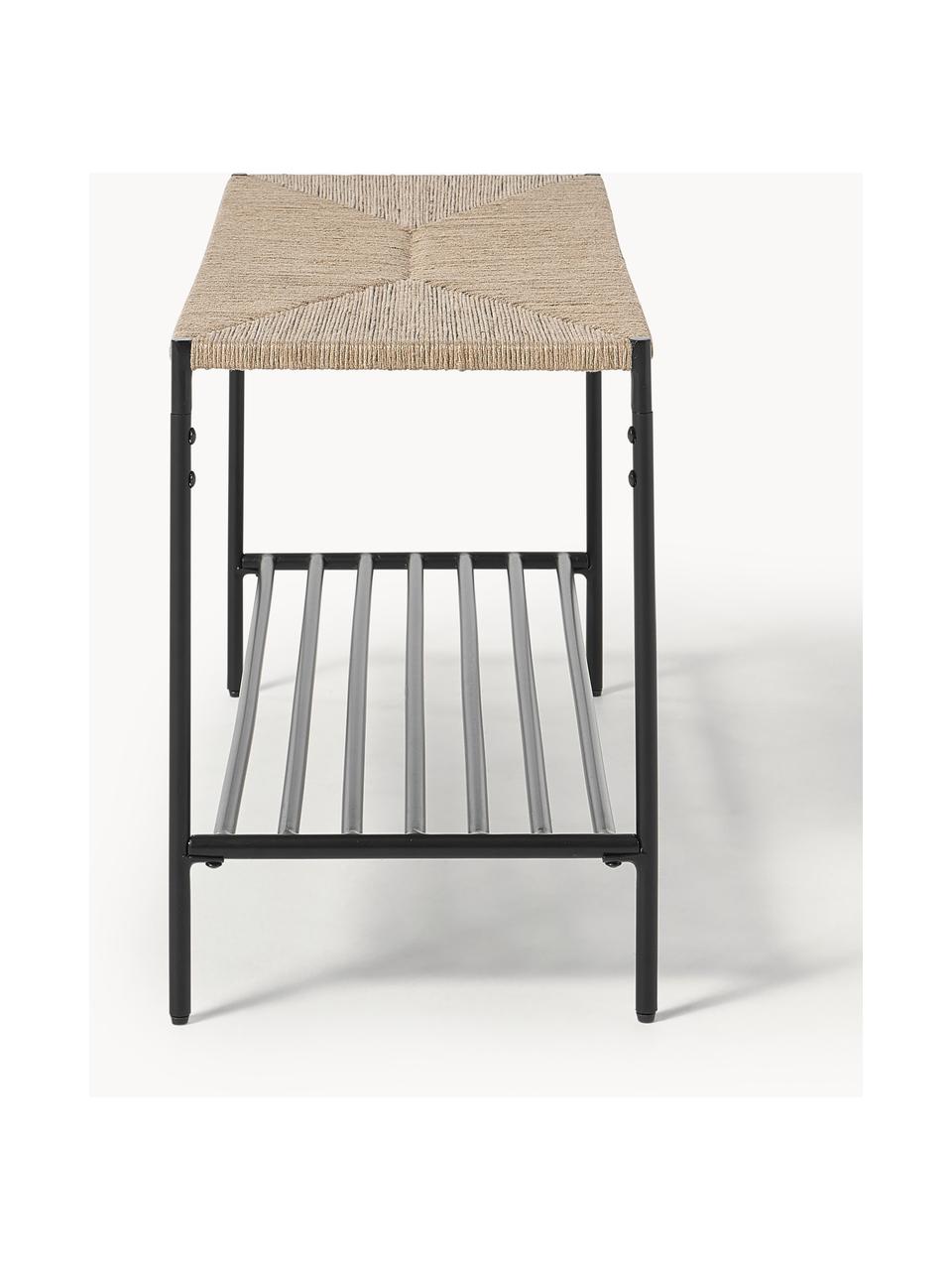 Banc June, Noir, beige, larg. 90 x haut. 46 cm