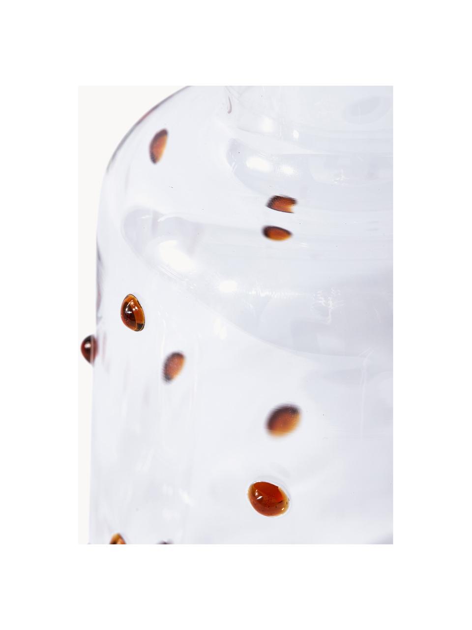 Mundgeblasene Karaffe Nob aus Borosilikatglas, 2 L, Borosilikatglas, mundgeblasen, Transparent, Braun, 2 L