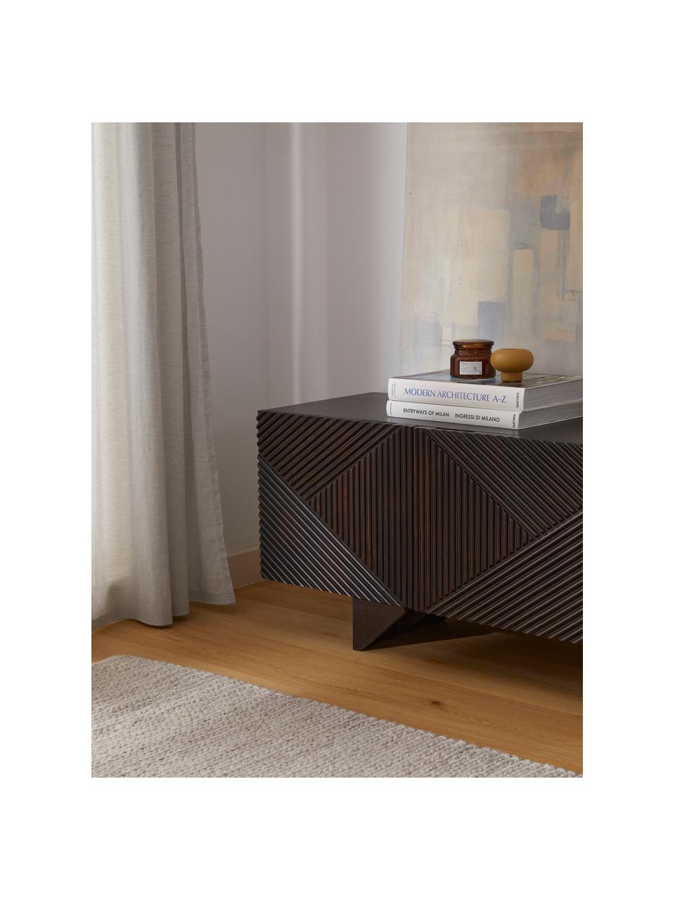 Szafka niska z litego drewna mangowego Louis, Drewno mangowe, S 180 x W 55 cm