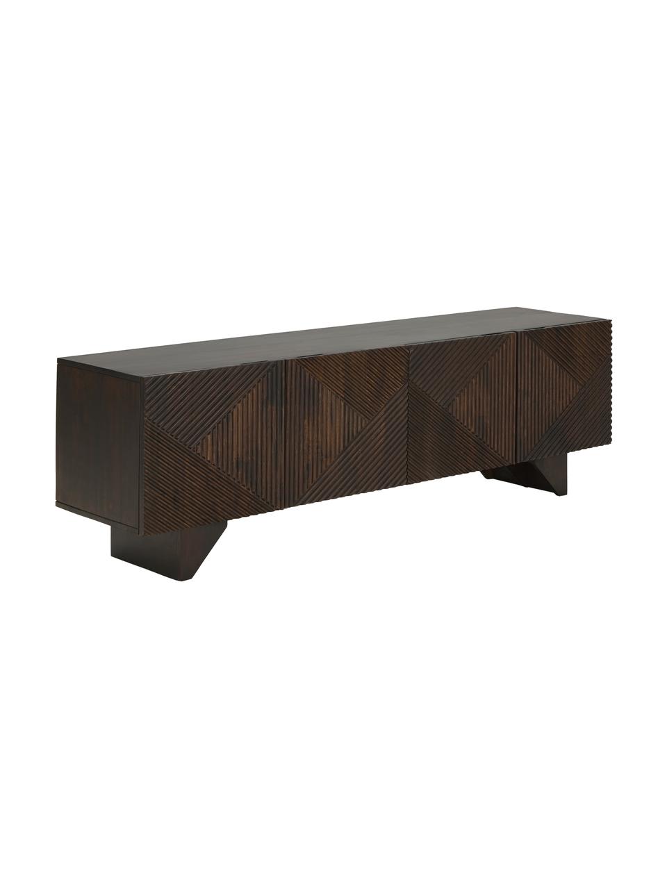 Szafka niska z litego drewna mangowego Louis, Drewno mangowe, S 180 x W 55 cm