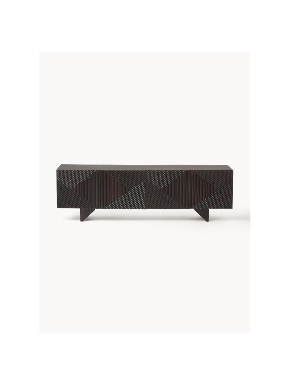 Szafka niska z litego drewna mangowego Louis, Drewno mangowe, S 180 x W 55 cm