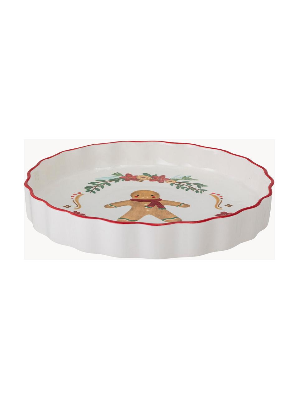 Servírovací talíř z kameniny s vánočním motivem Jolly, Ø 27 cm, Kamenina, Červená, Ø 27 cm, V 4 cm