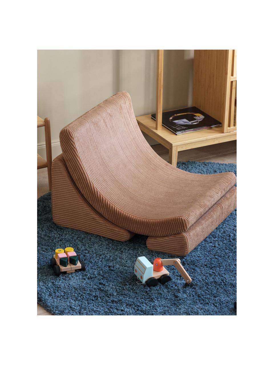 Ręcznie wykonany fotel ze sztruksu dla dzieci Moon, 3 elem., Tapicerka: sztruks (100% poliester) , Jasnobrązowy sztruks, S 55 x G 80 cm