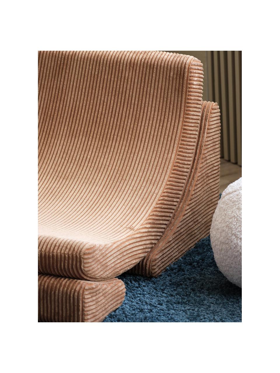 Ręcznie wykonany fotel ze sztruksu dla dzieci Moon, 3 elem., Tapicerka: sztruks (100% poliester) , Jasnobrązowy sztruks, S 55 x G 80 cm