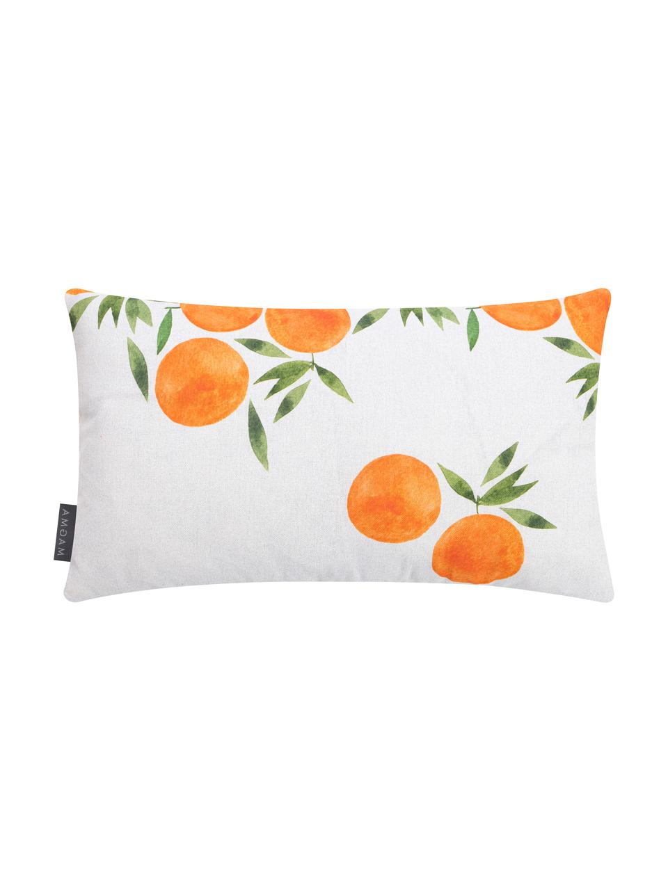 Housse de coussin rectangulaire Orange, Orange, blanc, vert