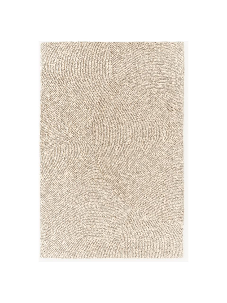 Tapis à poils ras tufté main, en matériaux recyclés Eleni, Beige, larg. 80 x long. 150 cm (taille XS)