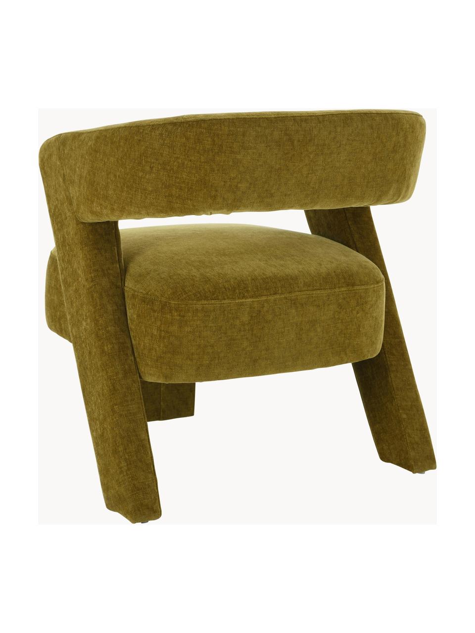 Sillón de terciopelo Jagger, Tapizado: terciopelo (100% poliéste, Tapizado: relleno de espuma, Estructura: tablero de fibras de dens, Terciopelo verde oliva, An 73 x F 74 cm