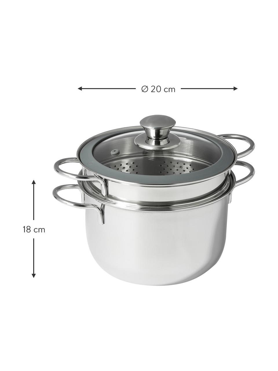 Casserole en acier inoxydable Premium, 5 élém., Couleur argentée, gris, Ø 20 x haut. 18 cm