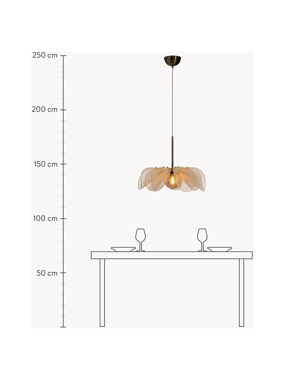 Grande suspension en fibres de bananier Styrka, tailles variées, Beige clair, doré, Ø 63 x haut. 50 cm